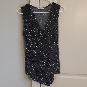 Black Polka Dot Sleeveless Top